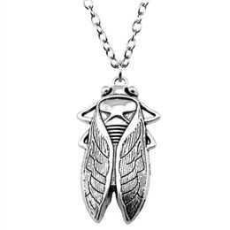 1pc  Charm Retro Vintage Bronze Tone Metal Insect Cicada Pendant Necklace Gifts 