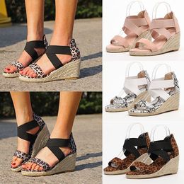 Real Leather Womens Summer Ethnic Style Girls Platform Wedges Heels Sandals Chic 
