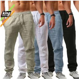 Pantalones De Hombre Pantalones De Lino Y Algodón Botones Bo Pantalones De Hombre Pantalones De Lino Y Algodón Botones Bo