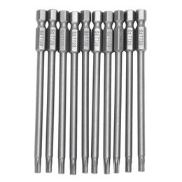 uxcell 10Pcs 1/4 Hex Shank 100mm Length Magnetic Torx Security Head T10 Screwdriver Bits S2 Alloy Steel uxcell 10Pcs 1/4 Hex Shank 100mm Length Magnetic Torx Security Head T10 Screwdriver Bits S2 Alloy Steel