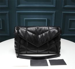puffer small bolsa in quilted vintage denim and suede