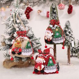 Navidad festiva Red Sparkle Con Bolsa De Regalo De Copos de Nieve y Renos Blanco presenta