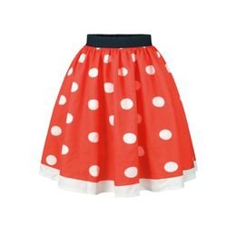 red polka dot skirts