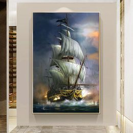 Art Wall Home Decor Artwork Pirates Ship Boat Oil painting HD Printed on canvas Art Wall Home Decor Artwork Pirates Ship Boat Oil painting HD Printed on canvas