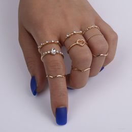 13pcs chic cristal bleu tortue Doigt Anneaux Knuckle Midi Ring Sets Boho Jewelry 13pcs chic cristal bleu tortue Doigt Anneaux Knuckle Midi Ring Sets Boho Jewelry