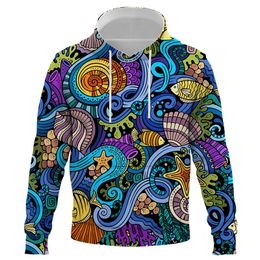 Womens Hoodie Sweatshirt Pullover Underwater World Casual Hooded Tops 