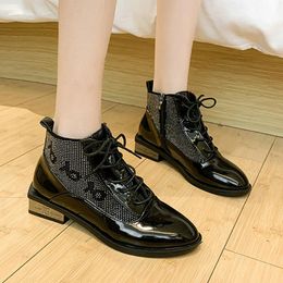 Agradable arco tobillo botas mujer botas de ante sintética corto bot 