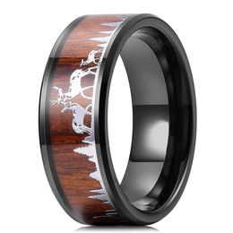 Rosa Oro Negro Tungsteno Caza Anillo De Hombre Vintage De De Rosa Oro Negro Tungsteno Caza Anillo De Hombre Vintage De De