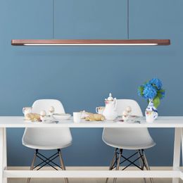 desk lighting strip Australia - Pendant Lamps LED Long Strip Dining Table Suspension Lamp Solid Wood Lighting Nordic Minimalist Modern Office Desk Dimmable