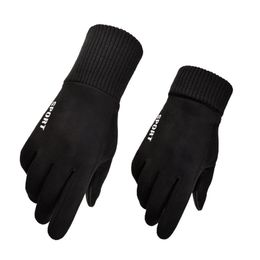 Nuevos guantes de invierno gruesos y cálidos de ante para hombre de Nuevos guantes de invierno gruesos y cálidos de ante para hombre de