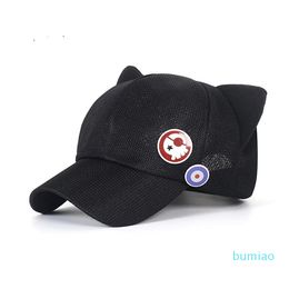 Primavera moda marca calle ajustable encantador bordado sombrero orejas de gato Snapback gorra para niño o niña perla gorra de béisbol Primavera moda marca calle ajustable encantador bordado sombrero orejas de gato Snapback gorra para niño o niña perla gorra de béisbol