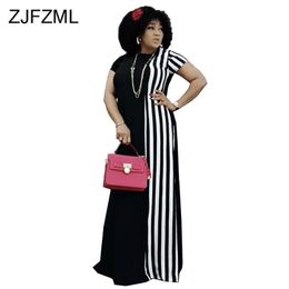 plus size black and white vertical striped dress