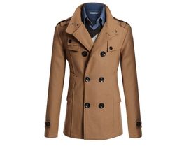 Discount Mens Collar Double Breasted Peacoat | 2017 Mens Collar ...