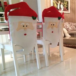 High Quality 44cm74cm 4454cm Santa Claus Hat Chair Covers Christmas Decoration Kitchen Dining Table Decor Home Party Sets