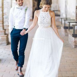 2017 New White Jewel Neck Lace Wedding Dresses Backless Tulle A Line Bridal Gown Bohemian For Garden Rustic Style Custom Made 2017 New White Jewel Neck Lace Wedding Dresses Backless Tulle A Line Bridal Gown Bohemian For Garden Rustic Style Custom Made