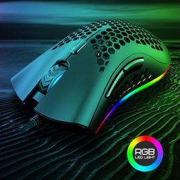 macro usb NZ - Mice Hollow Out Lightweight Mouse RGB Luminous USB Wired Game Office Macro Definition Programming Ergonomic Computer Peripheral