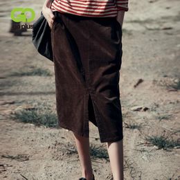 Discount Corduroy Midi Skirt 2021 on Sale at DHgate.com