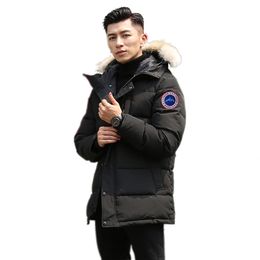 Mens Shiny Duck Down manteau col en fourrure à capuche épaissir Veste Longue Parkas Taille Plus