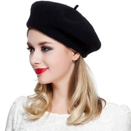 Vintage Unisex Estilo Francés para Mujeres chicas cálido Sombrero Terciopelo Liso Boina Beanie