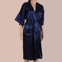 navy blue silk robe