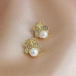 Perfect Gift!Vintage Pearl Bee Earring Cute Elegant Drop For Woman Girl Party 