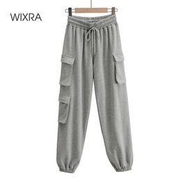White Cotton Drawstring Pants Women 