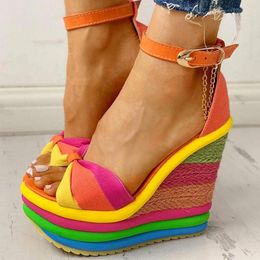 colorful wedge sandals