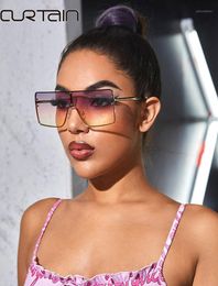 mirrored letters NZ - One Piece Square Sunglasses Women Designer Oversized Big Frame Letters Sun Glasses Gradient Mirror Shades