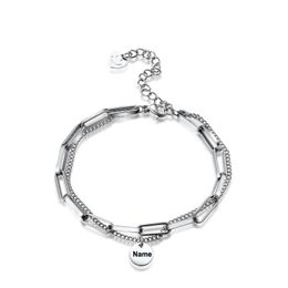 Hwealth Cross Bracelet Trendy Stainless Steel Chain Bracelet 316 Stamp for Women 