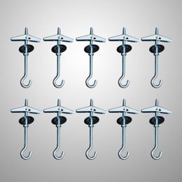 10 Pcs 10KG Carbon Steel Plasterboard Ceiling Wall Spring Toggle Hook Bolts Hanger Wall Fixing Anchors Hook As Shown S 