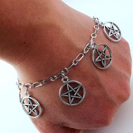Champagne Gold Crystal Pentagram Five-Pointed Star Bangle Women Open Colorful Opal Cuff Bangles Bracelets 