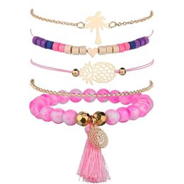 Cadena Encantadora Pulsera De Oso Rosa Color De Oro Mujer De Cadena Encantadora Pulsera De Oso Rosa Color De Oro Mujer De
