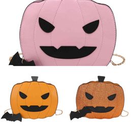 Leather Fashion Backpack Purse Halloween Pumpkin School Shoulder Bag 