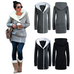 oblique zipper hoodie women's