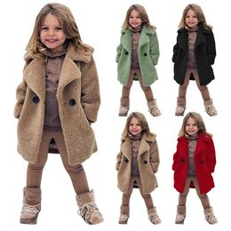 Fashion Kids Boys Thicken Outwears Trench Wool Blend Coat Windbreaks Jacket Warm 