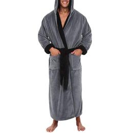 Young2 Mens Solid Color Bathrobe Night-Gown Charmeuse Casual Pajamas 