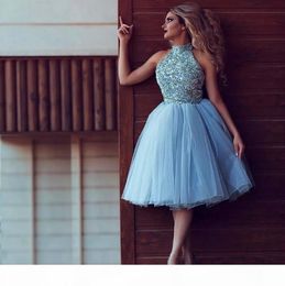 blue long prom dress Blue Sequin Feather Back Mermaid Sparkly Long Prom Dress with Slit US18 / Blue