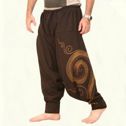 Hommes Casual Coton Lin Baggy yoga plage solides en vrac Pantalons chinois Pantalon