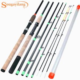 Sougayilang New Feeder Fishing Rod Lengthened Handle 6 Sections Fishing Rod 