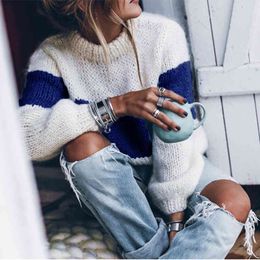 Mujer Linterna Manga Larga Suéter Fluffy Mohair Chunky Knit Mujer Linterna Manga Larga Suéter Fluffy Mohair Chunky Knit