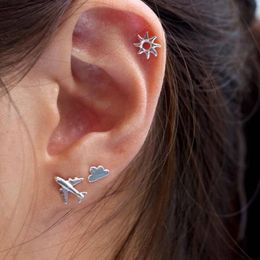 Women Black Stars Geometric Drip Stud Earrings Fashion Jewelry Gift T