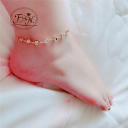 usongs Personalized 925 sterling silver Foot Chain anklet bells women girls students in jewelry fashion simple temperament 