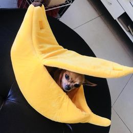 dog beds covers Canada - Cat Beds & Furniture Banana Shape Pet House Litter Kennel Rat Chihuahua Cage Small Large Puppy Dog Bed Cover Bag Blankets