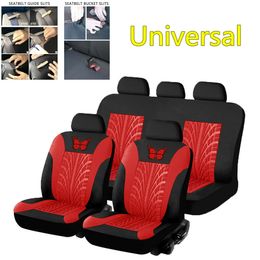 9pcs universal cubiertas de asiento de automóvil universal conjunto completo de cuero splack airbag splack asientos traseros 