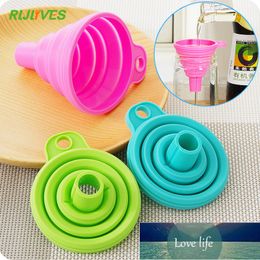 Mini Kitchen Silicone Collapsible Silicon Funnel Hopper Gel Practical