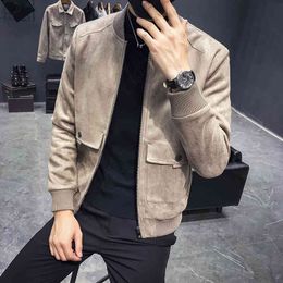 khaki suede coat