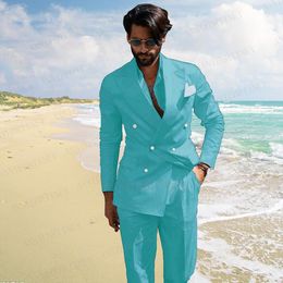 white suit beach wedding