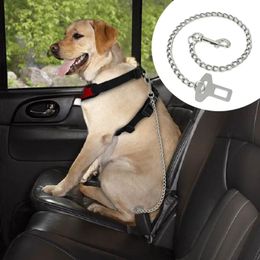 car seat belt dogs Australia - Dog Car Seat Covers Didog Metal Pet Safety SeatBelt Durable Stainless Steel Chain Leash Silver Vehicle Belt For Dogs Cats