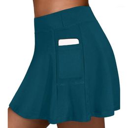 Cintura Verano Yoga Mini Falda Plisada Tenis Uniforme 