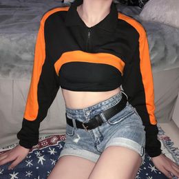 Cremallera de manga corta impresa con rayas para mujer camisa de suelta Cremallera de manga corta impresa con rayas para mujer camisa de suelta